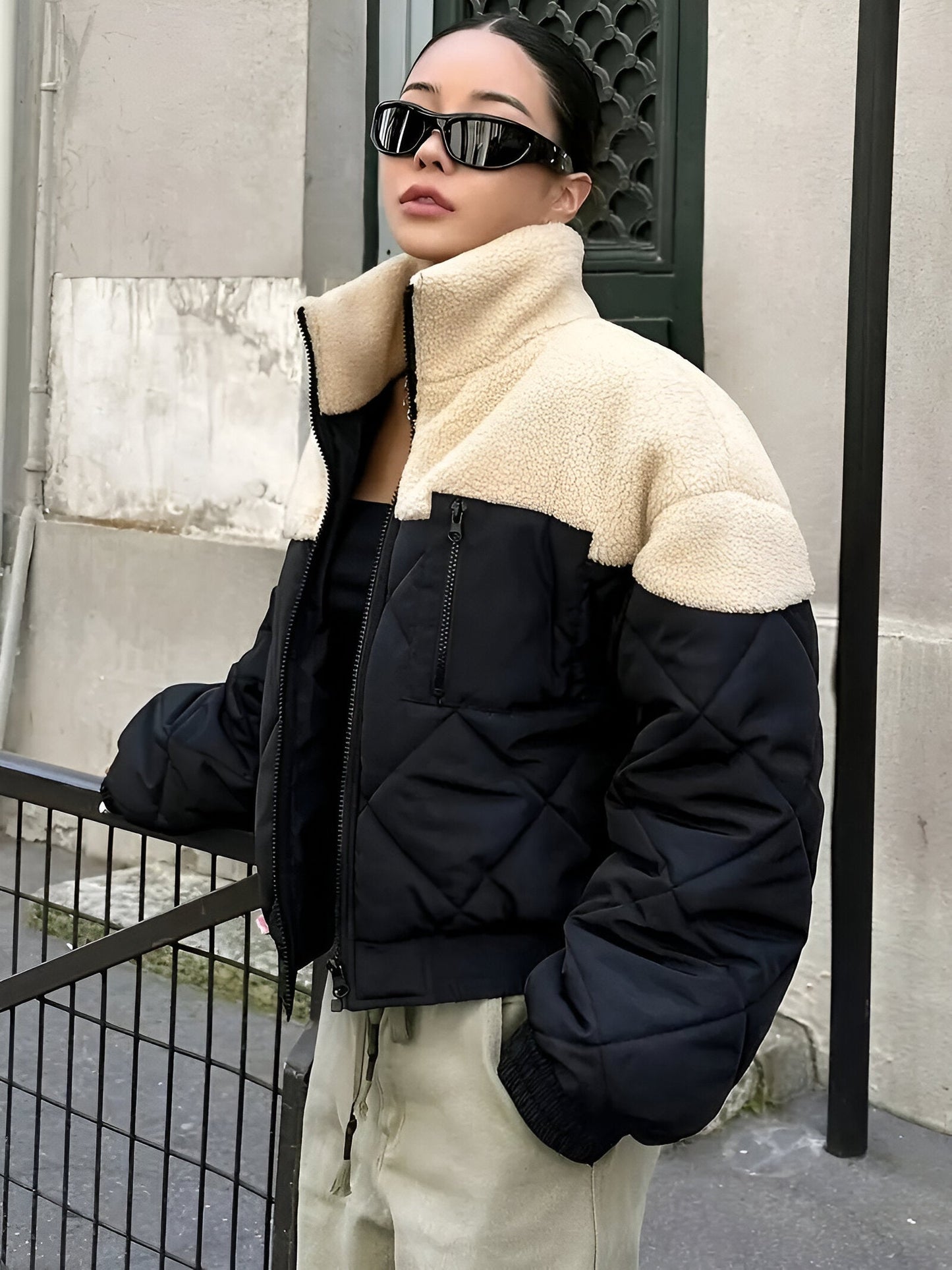 Jovita | Farbblock Reißverschlussjacke