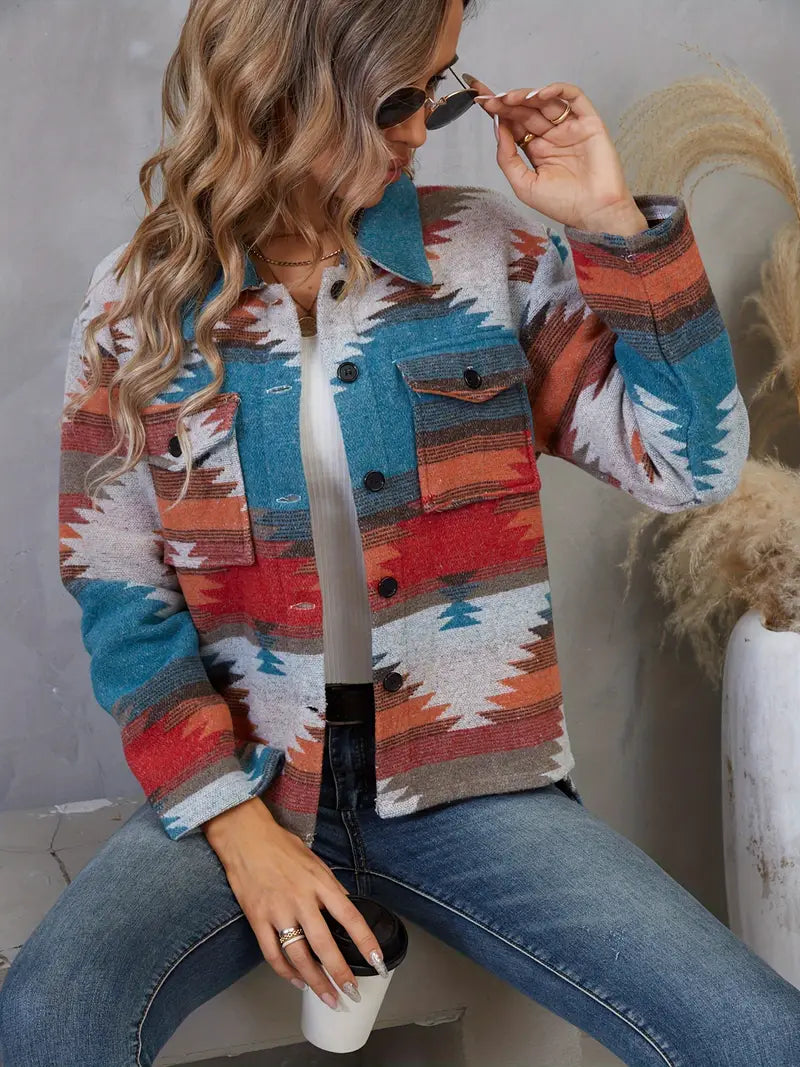 Romy  | Aztek Muster Ethno-Jacke