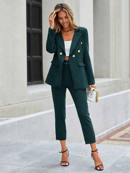 Noella | Eleganter Blazer mit Knöpfen, Gürtel und Hose