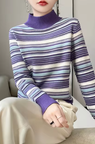 Valeria - Halbhoher Strickpullover mit Kragen