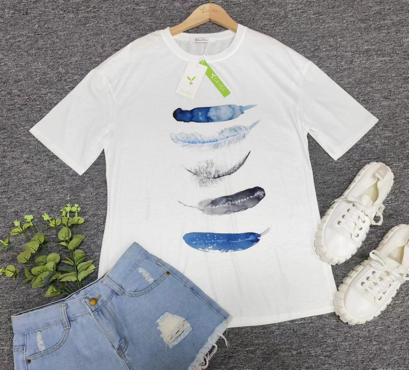 SpringStil - Freedom Feather T-Shirt mit kurzen Ärmeln