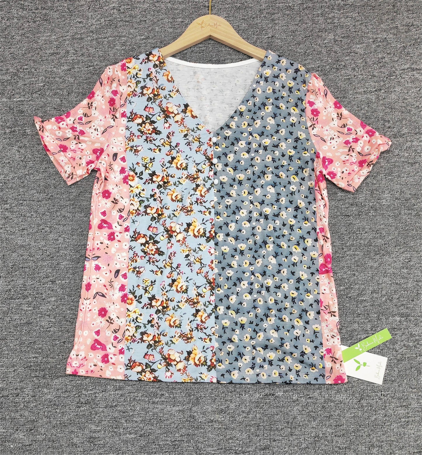 FallStil - Kurzärmeliges Retro-Top mit Druck