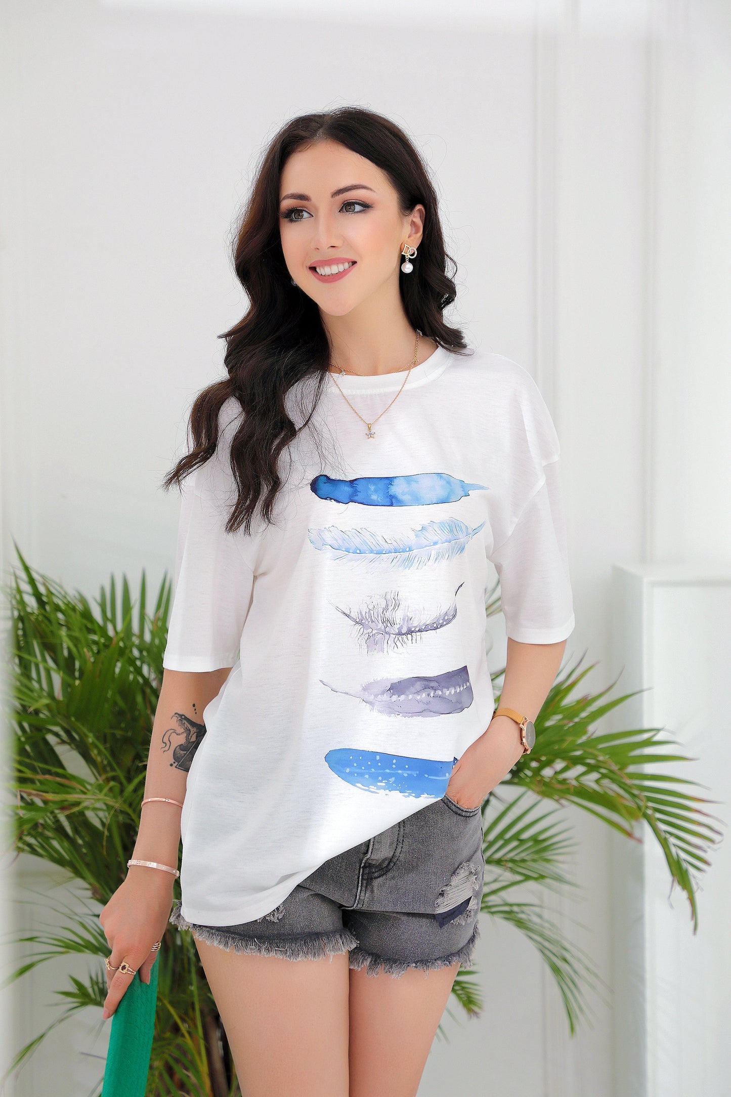 SpringStil - Freedom Feather T-Shirt mit kurzen Ärmeln