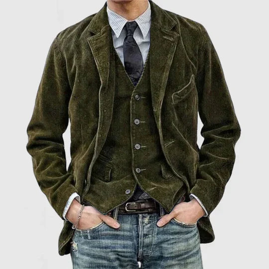 Pontius - Herren Vintage Kord Revers Jacke