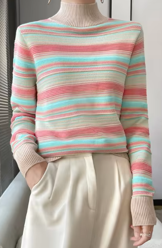 Valeria - Halbhoher Strickpullover mit Kragen