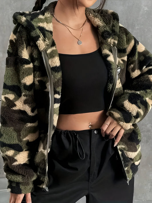 Katya | Kuschelige & Stilvolle Camouflage Kapuzenjacke