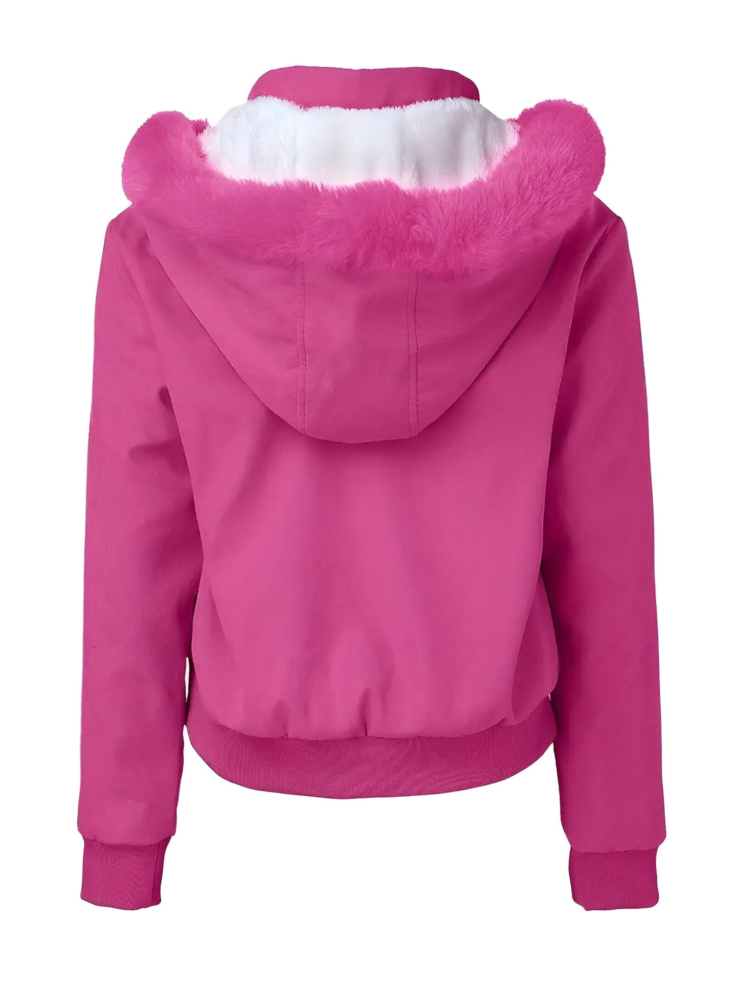 Melita | Schicke Magenta Fleece-gefütterte Kapuzenjacke mit Taschen