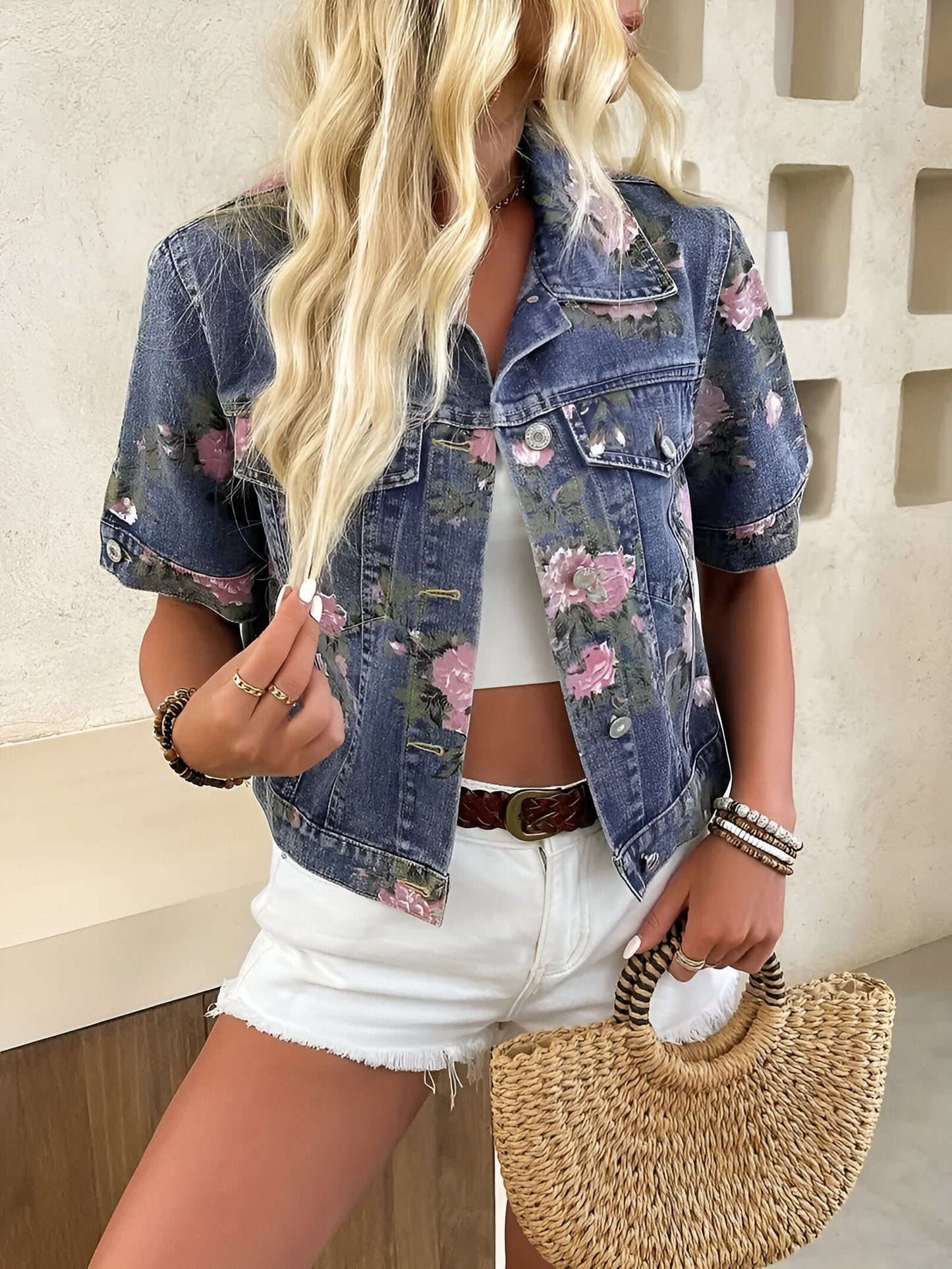 Tereza | Stylische Denimjacke mit Print für Damen