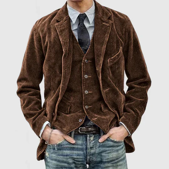 Pontius - Herren Vintage Kord Revers Jacke