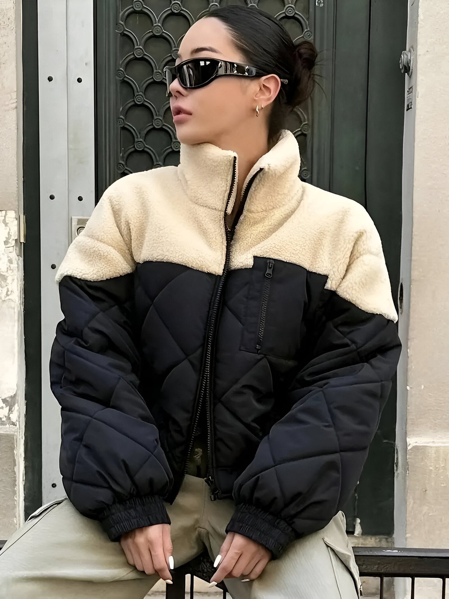 Jovita | Farbblock Reißverschlussjacke