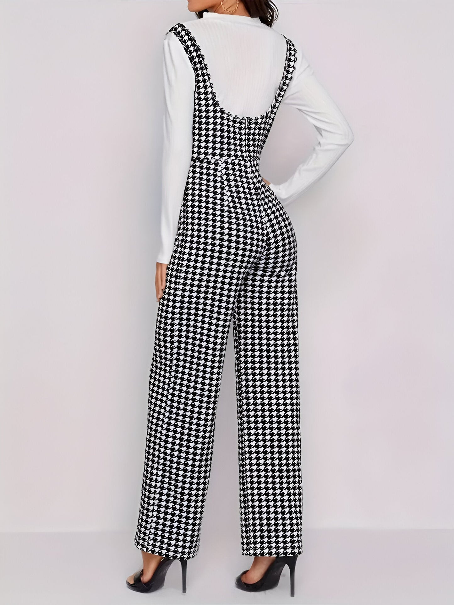 Bertille | Eleganter Hahnentrittmuster-Jumpsuit