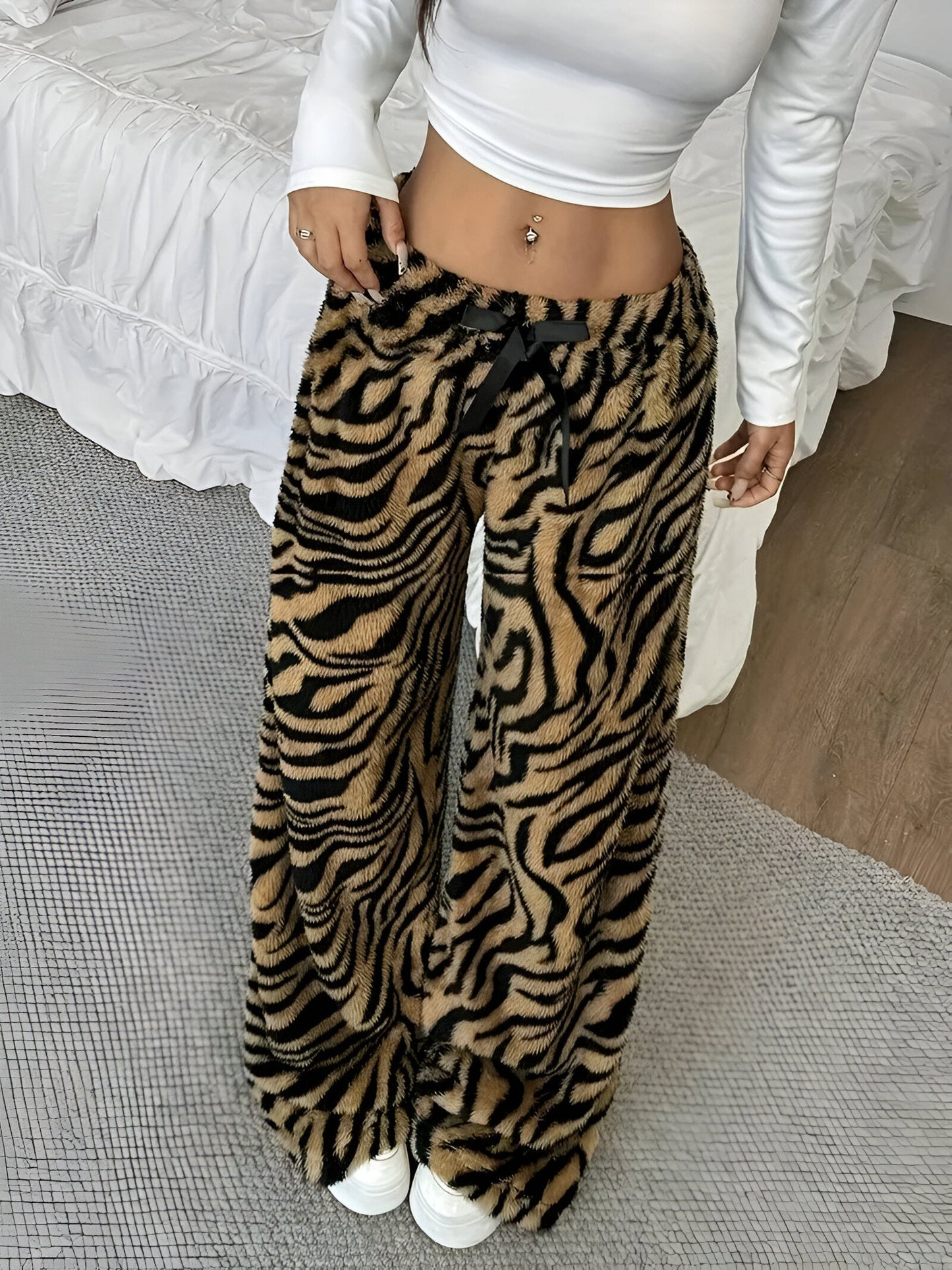 Hedvika | Elegante Zebra Print Weite Hose für Damen