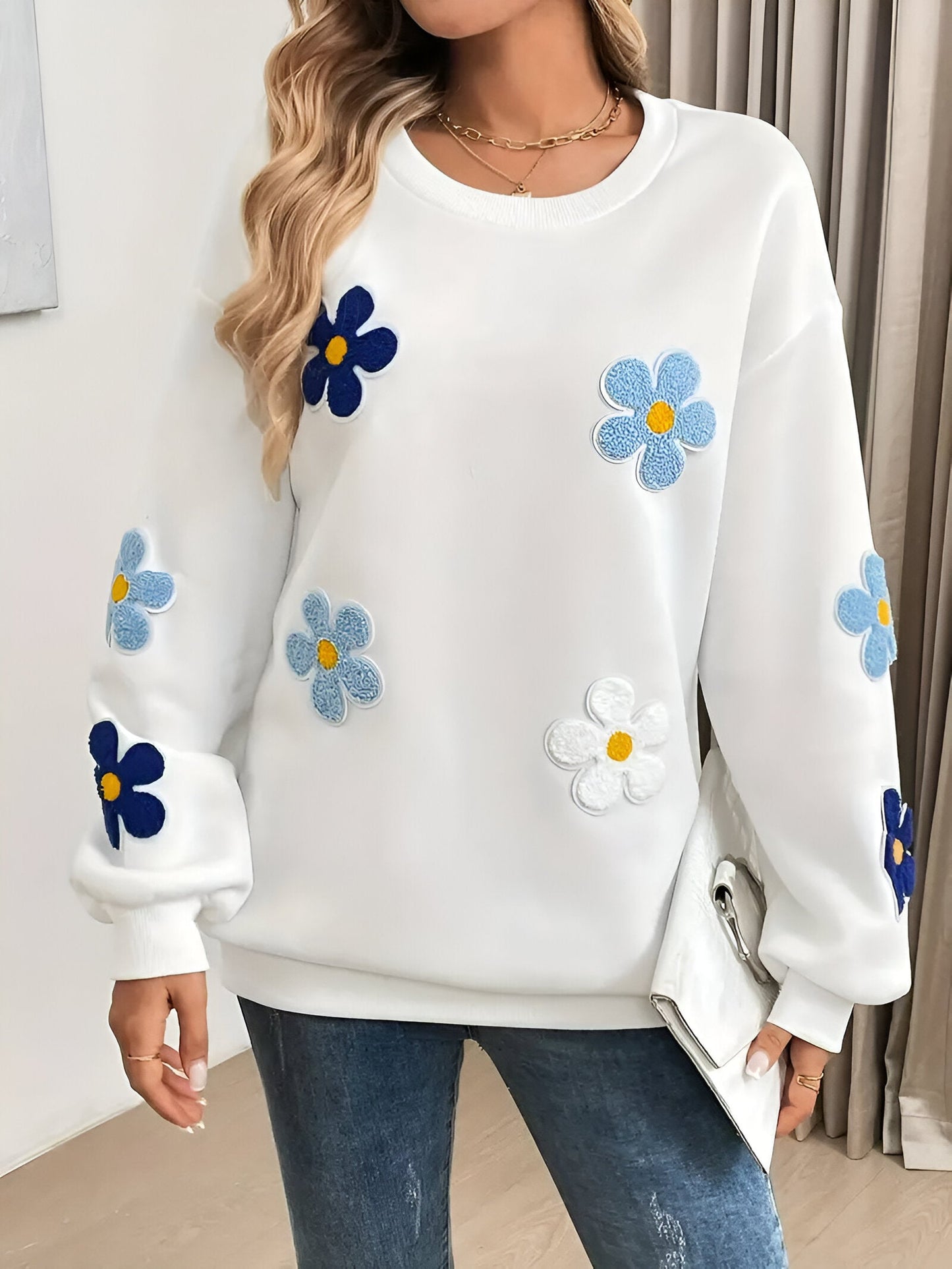 Thekla | Florales Winter Damenpullover