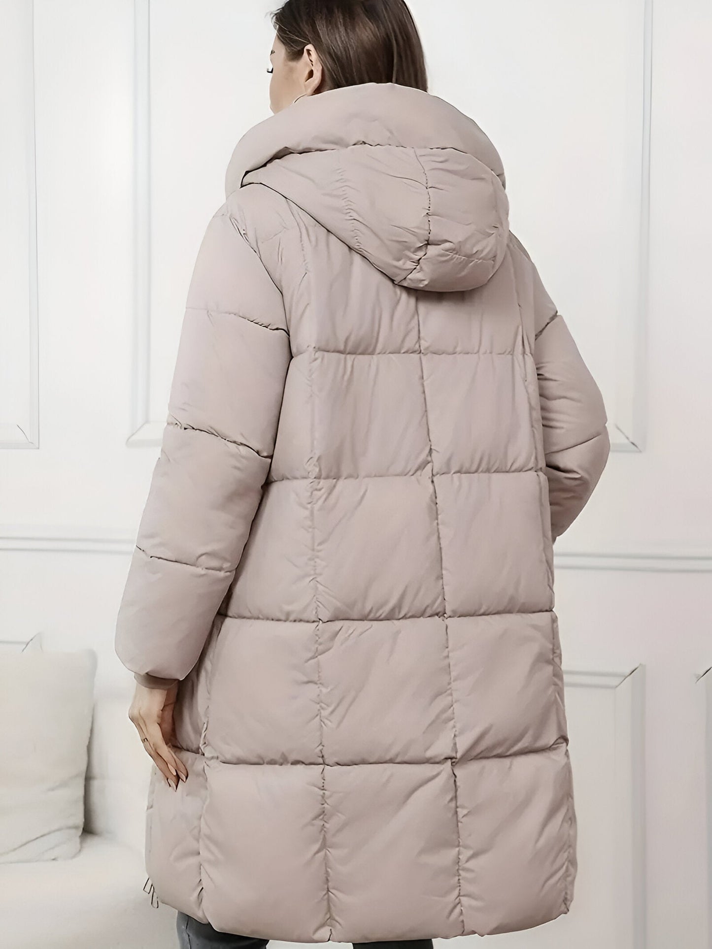 Sigrid | Elegante Plus-Size Lange Jacke mit Kapuze für Damen