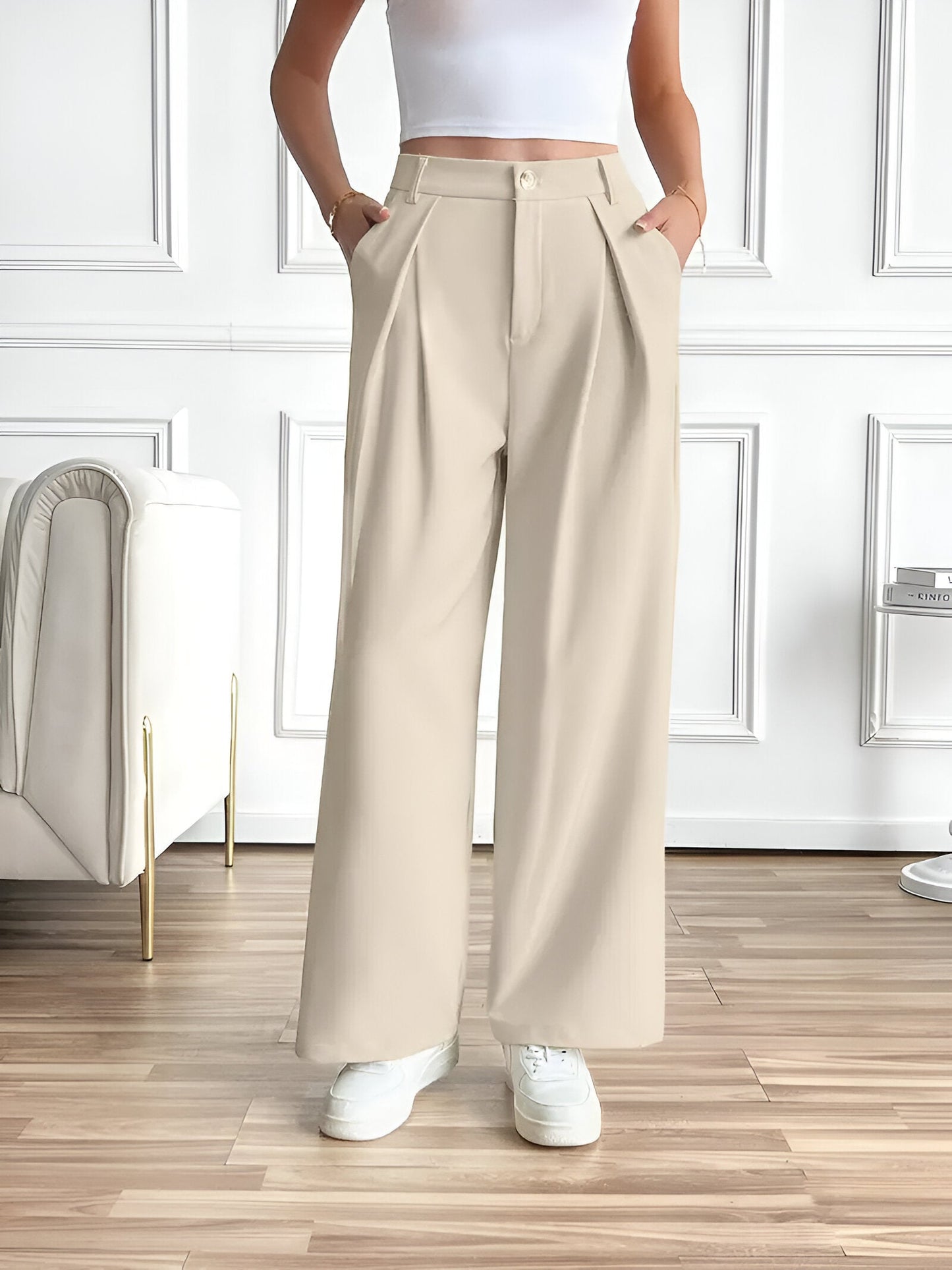 Catriona | Elegante Gerade-Hose mit Falten und Taschen