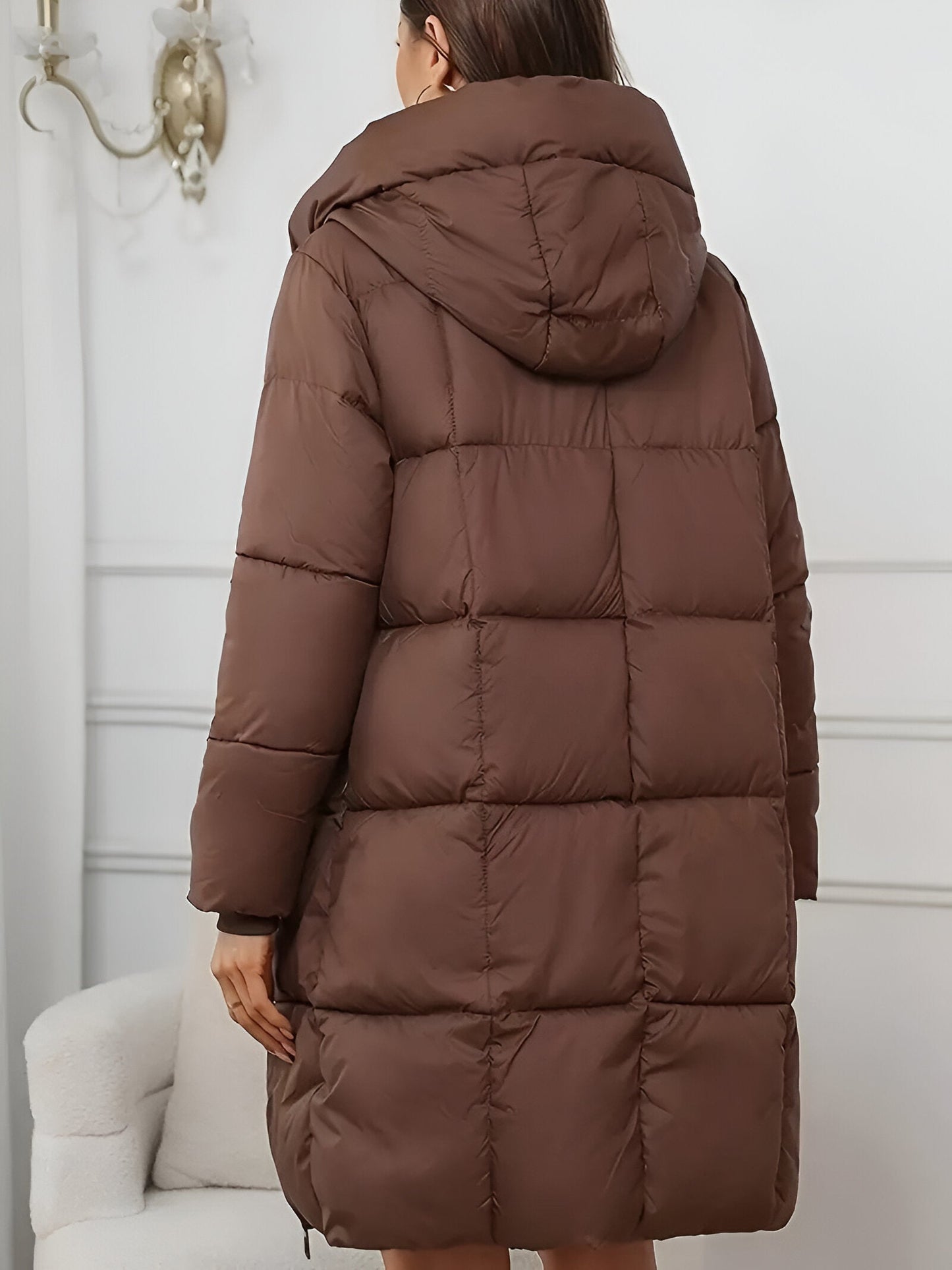 Sigrid | Elegante Plus-Size Lange Jacke mit Kapuze für Damen