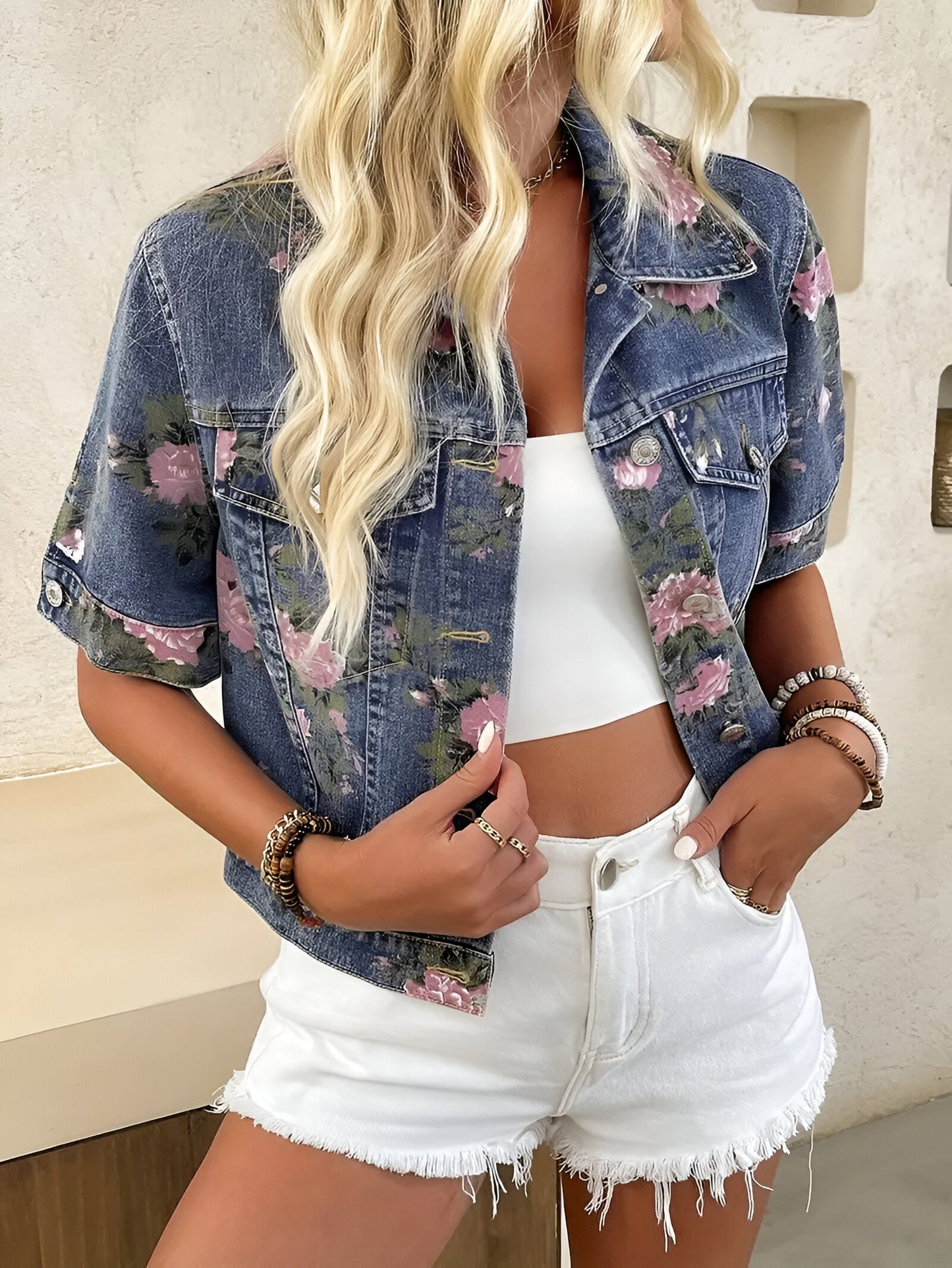 Tereza | Stylische Denimjacke mit Print für Damen