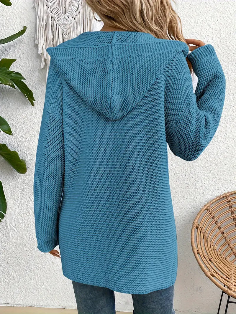 Alva - Gemütliche Eleganz Strickjacke mit Kapuze