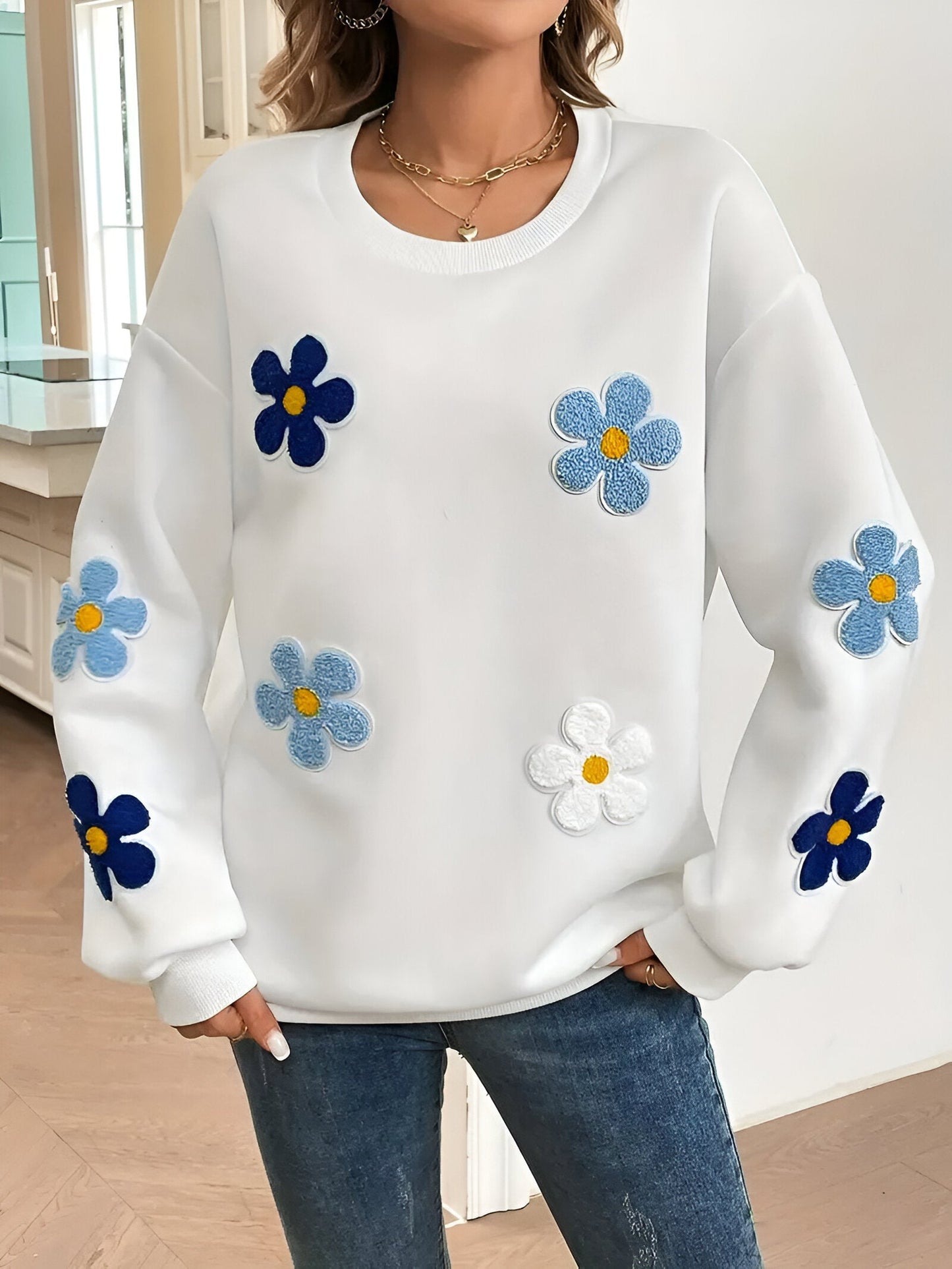 Thekla | Florales Winter Damenpullover