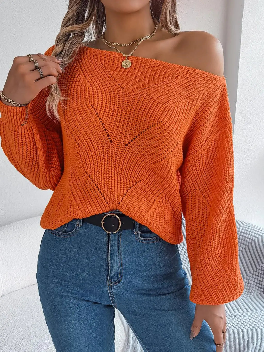 Jackie - Off-Shoulder-Strickpullover