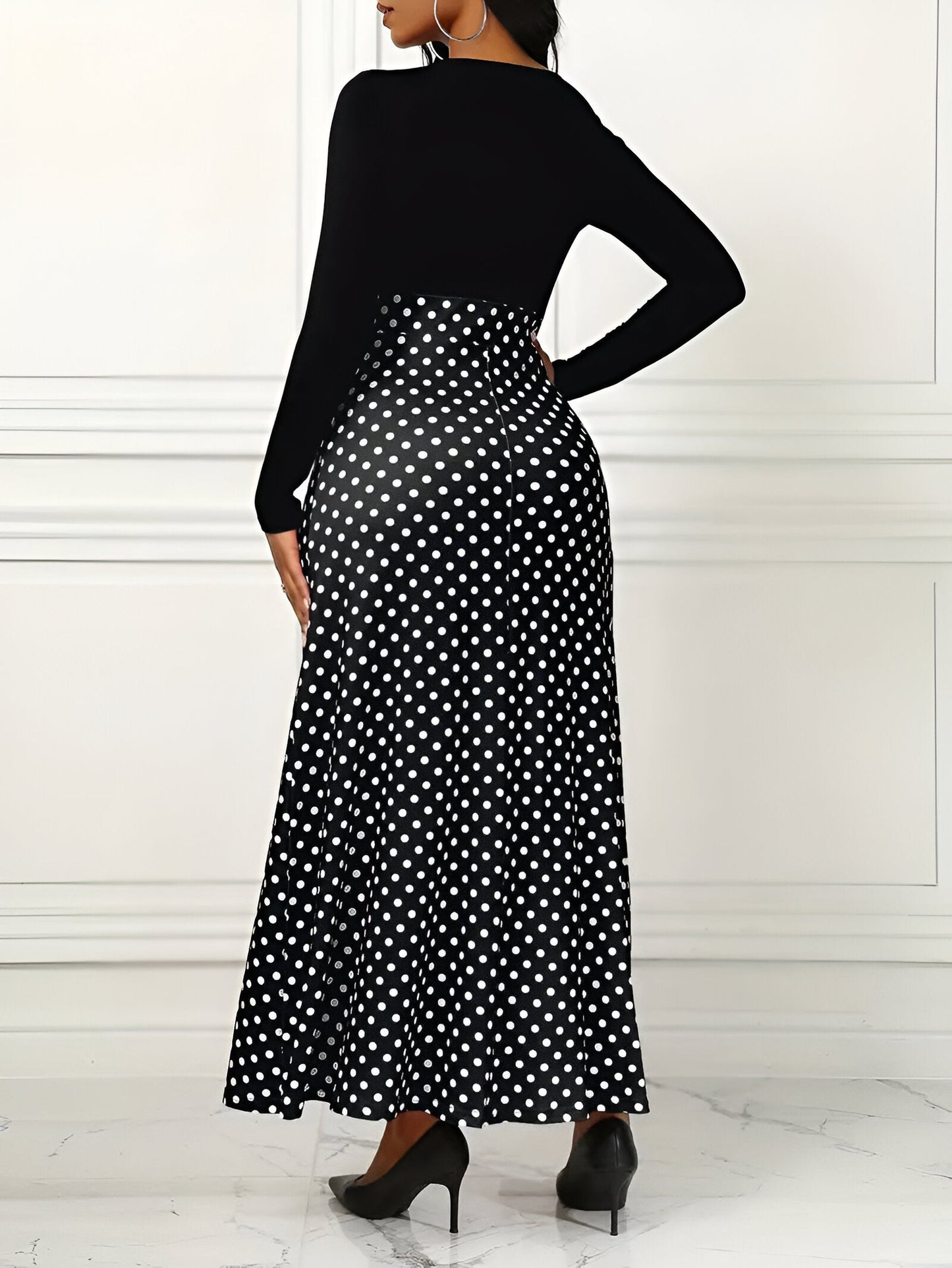 Brygida | Mühelos Elegantes Polka-Dot-Maxikleid