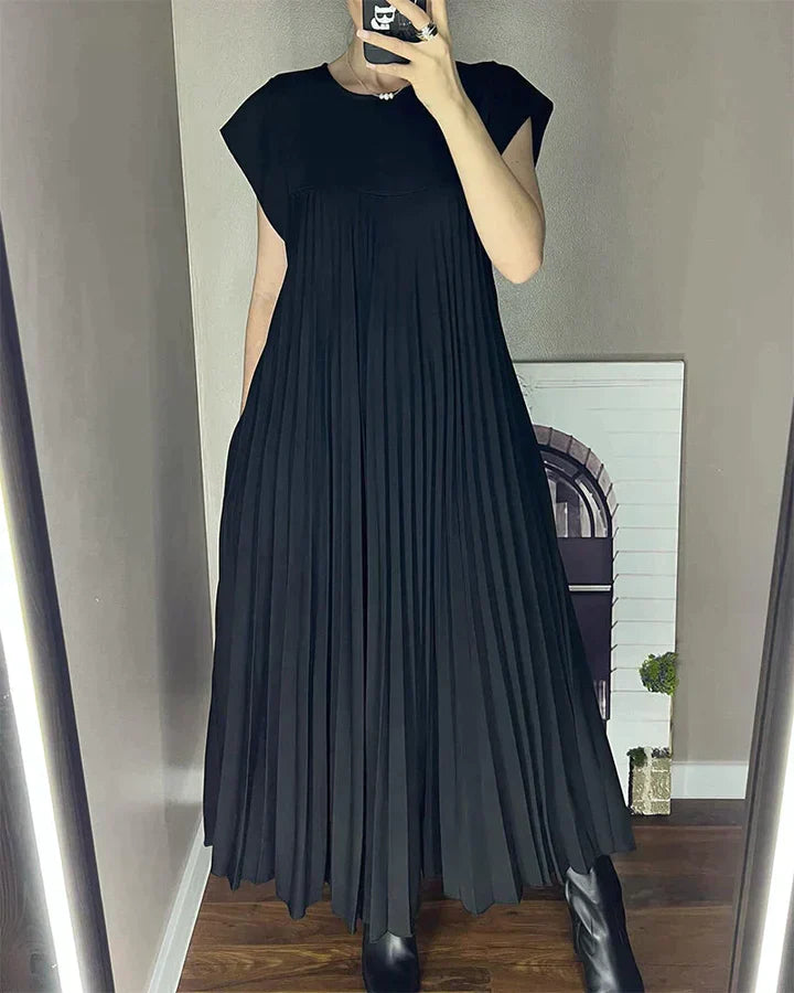 Hazel - Ärmelloses Faltenkleid