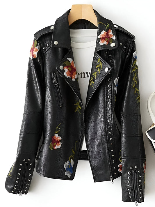 Donatella | Vintage-inspirierte Leder Bikerjacke