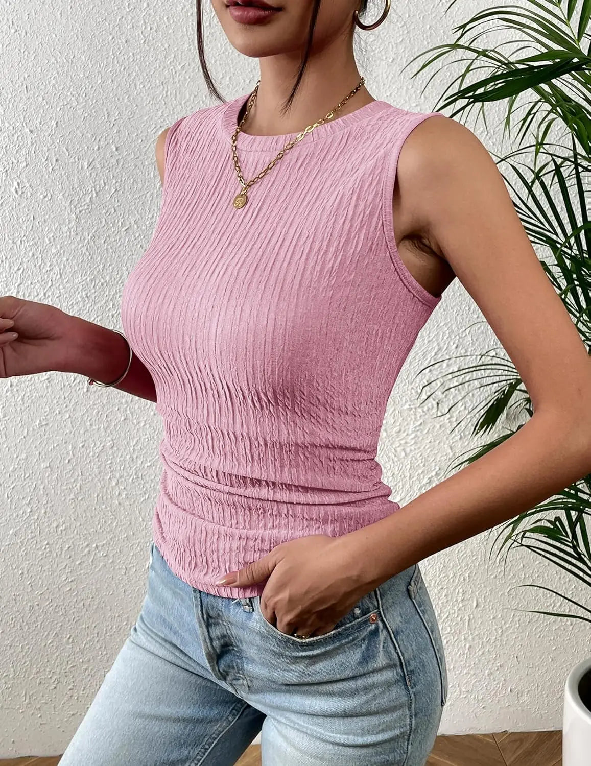 Belinda - Damen-Tank-Top mit hohem Halsausschnitt