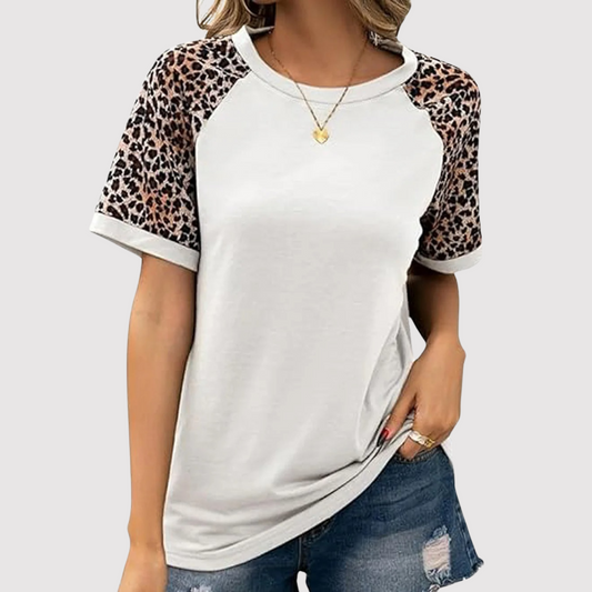 Elsie - Rundhals-Shirt mit Leopardenmuster