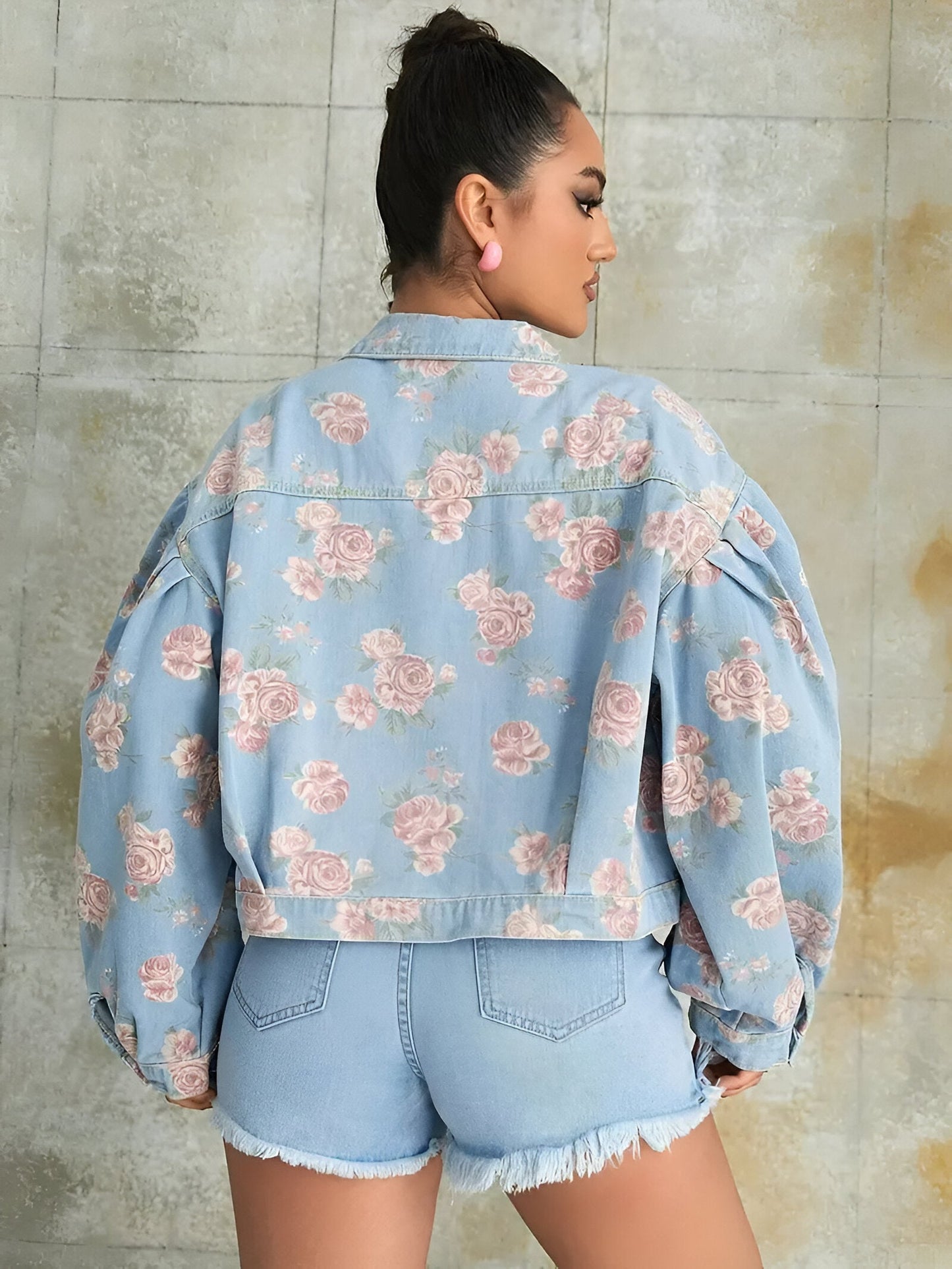 Raisa | Vintage Blumen-Jeansjacke für Damen