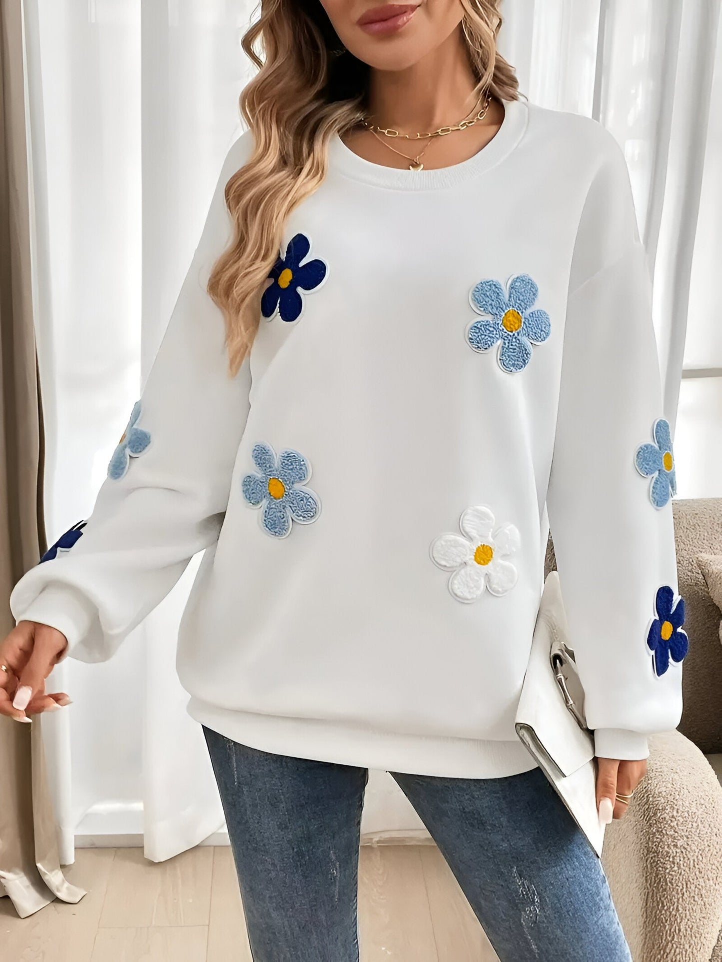 Thekla | Florales Winter Damenpullover