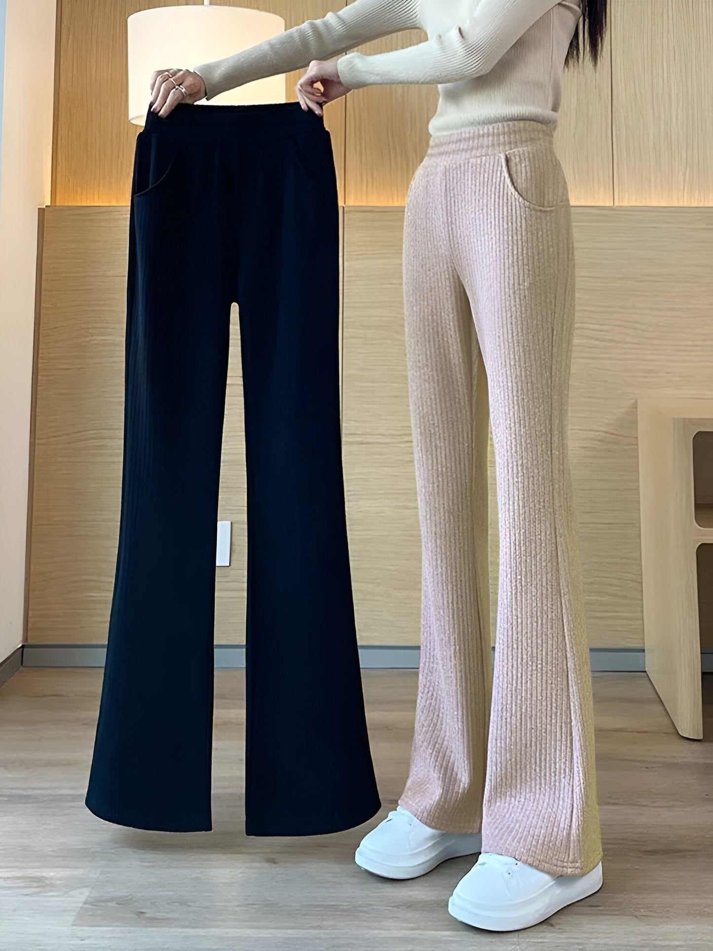 Melinda | Warme & elegante Flared Velvet-Hose für den Winter