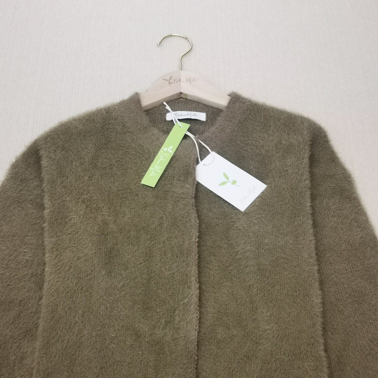 FallStil - Brauner Kaffee Langarm Strickjacke mit Knopfleiste