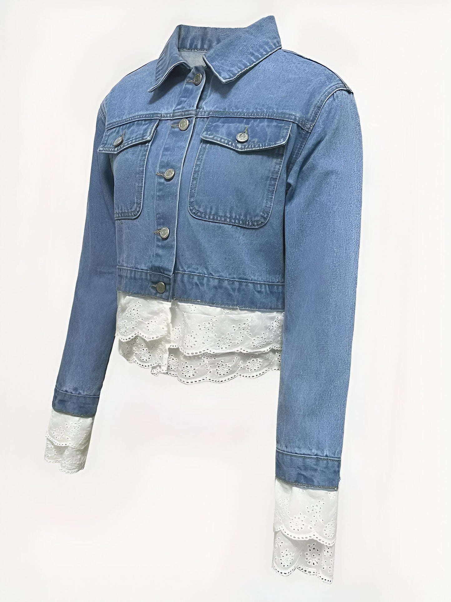 Joceline | Schicke Denim-Jacke mit Spitzenbesatz