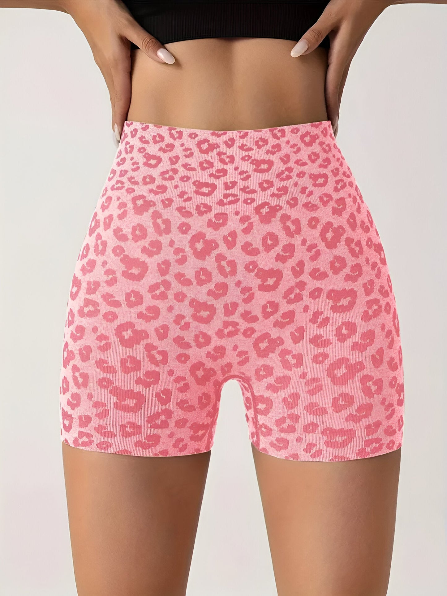 Marti | Leopardenmuster High-Waisted Workout-Shorts