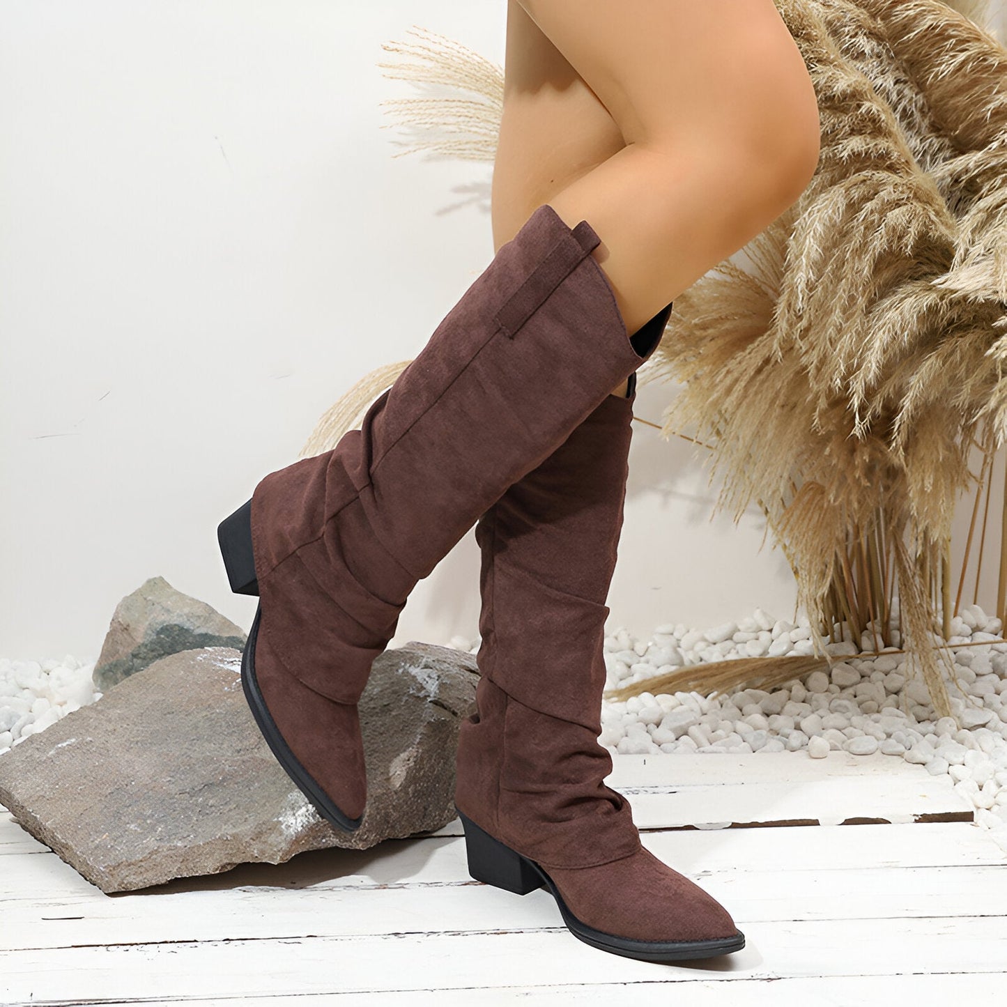 Loretta | Vintage Kniehohe Stiefel