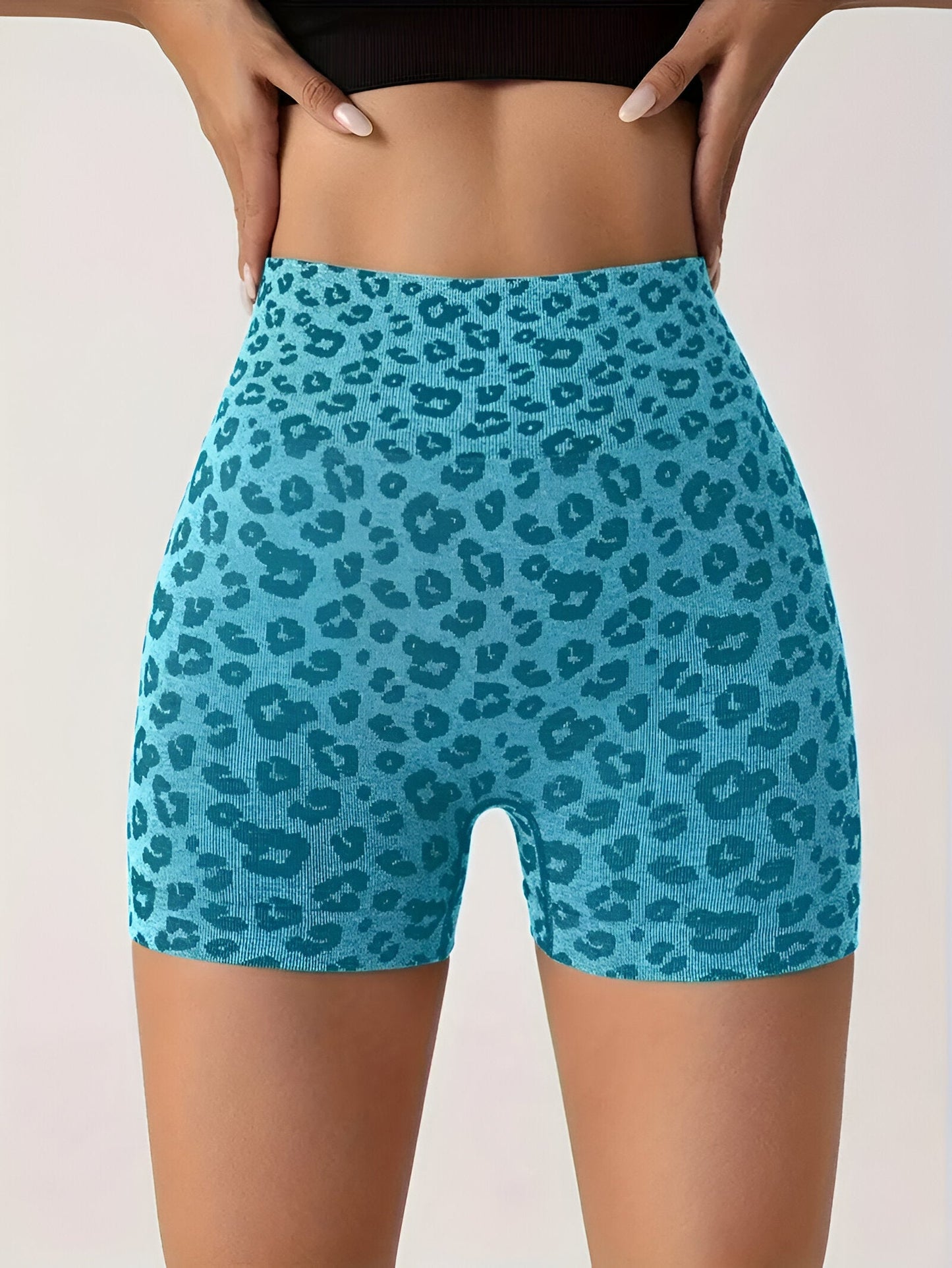 Marti | Leopardenmuster High-Waisted Workout-Shorts