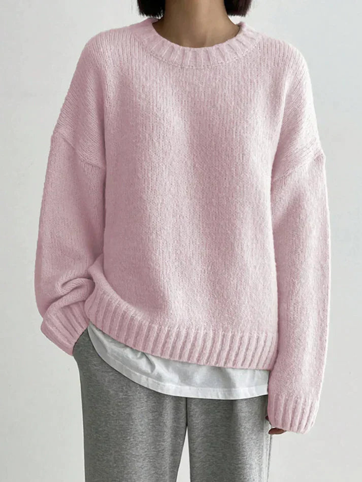 Polly - Rosa monochromer Pullover