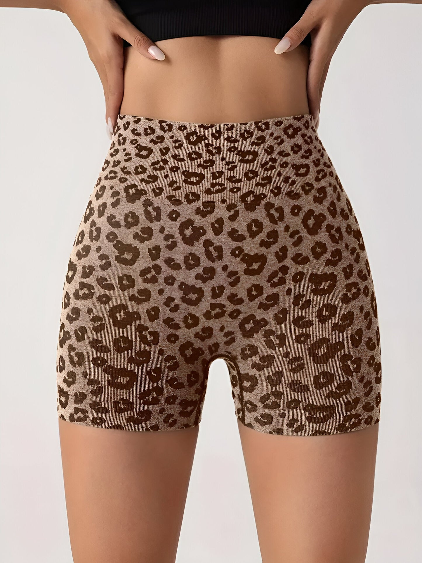 Marti | Leopardenmuster High-Waisted Workout-Shorts