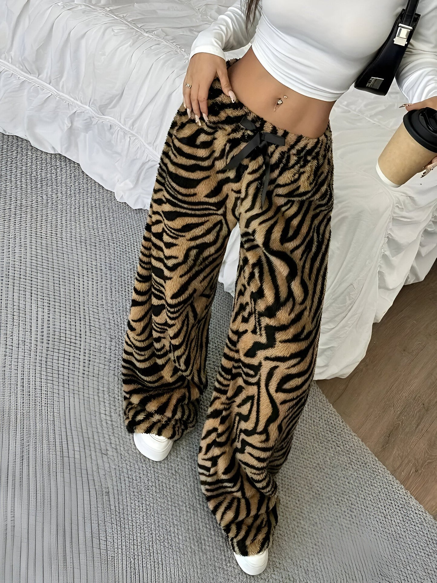 Hedvika | Elegante Zebra Print Weite Hose für Damen