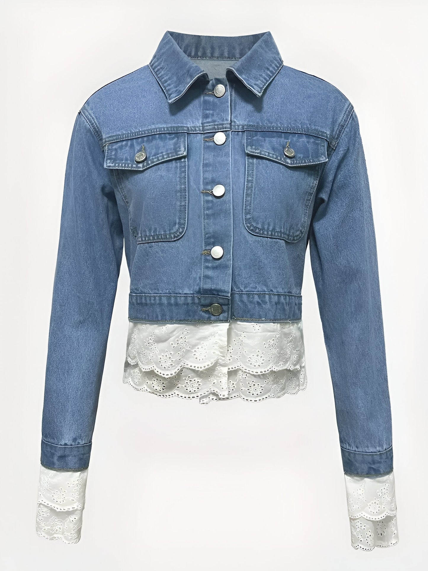 Joceline | Schicke Denim-Jacke mit Spitzenbesatz