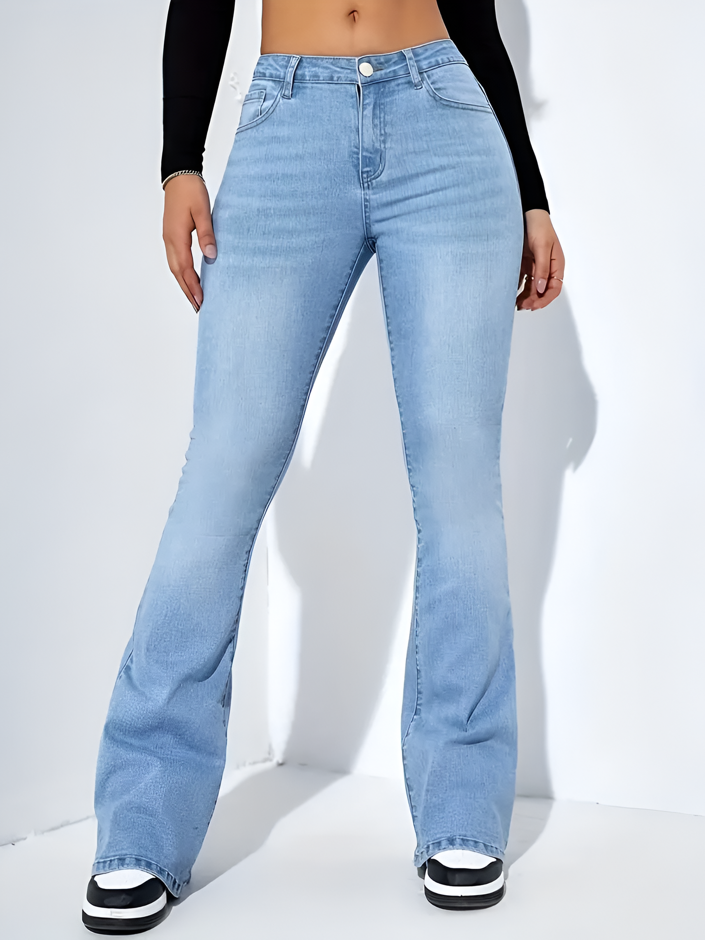 Ludka | High-Waist Flare Stretch Mustache Jeans