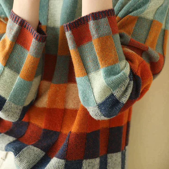 Doris - Patchwork-Rollkragenpullover