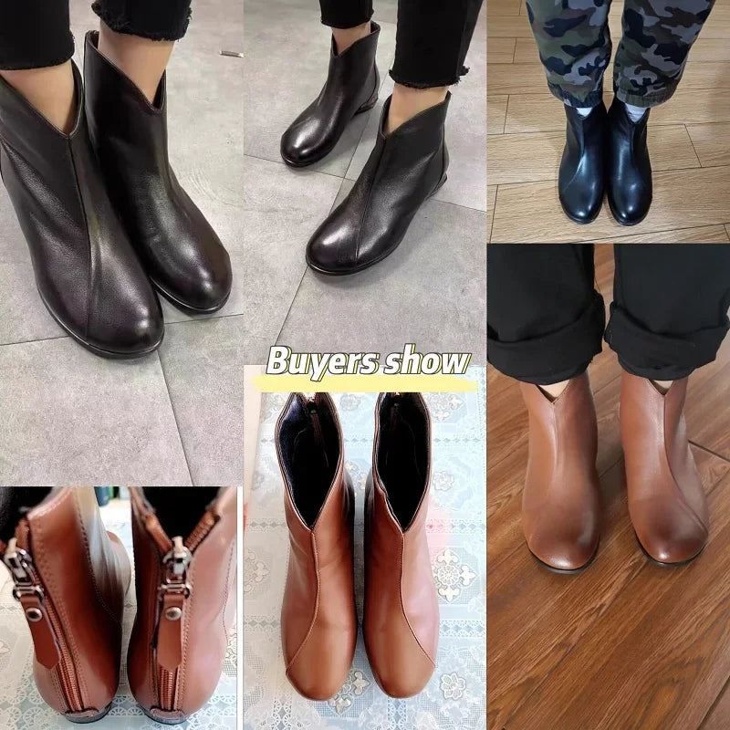 Bayu | Winter Vintage Lederstiefel für Frauen